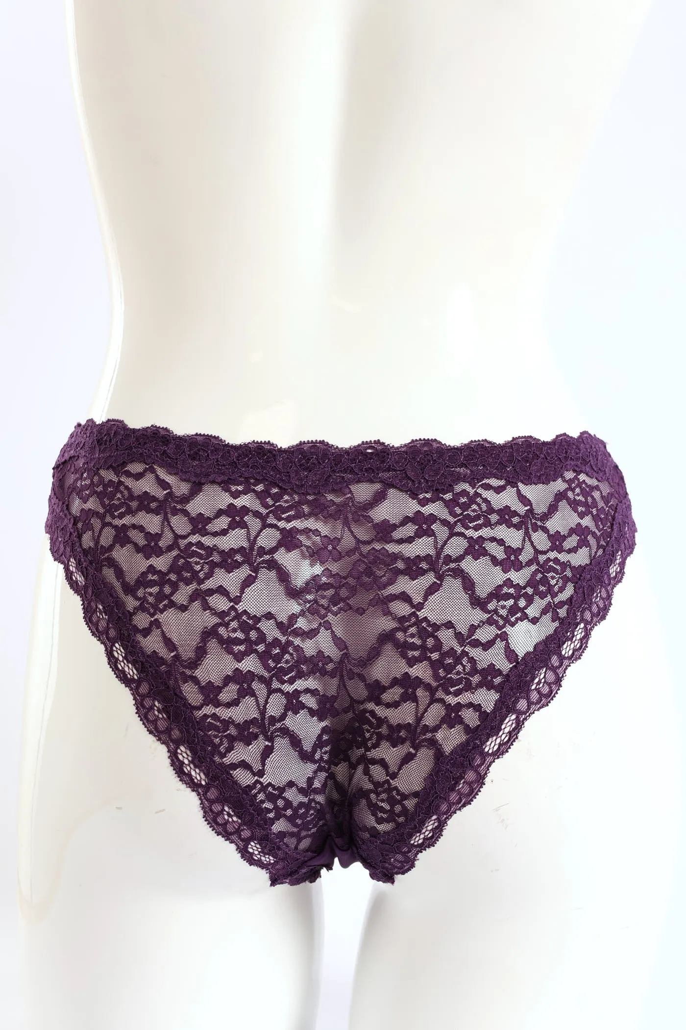 Shiny Microfibre & Lace Back Brazilian Panty - Plum sold by Edgars product image thumbnail 2