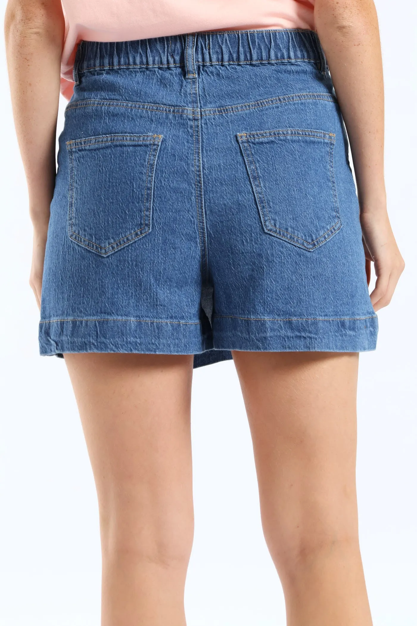 Elasticated Waistband Mid Thigh Denim Skort - Medium Wash sold by Edgars product image thumbnail 5