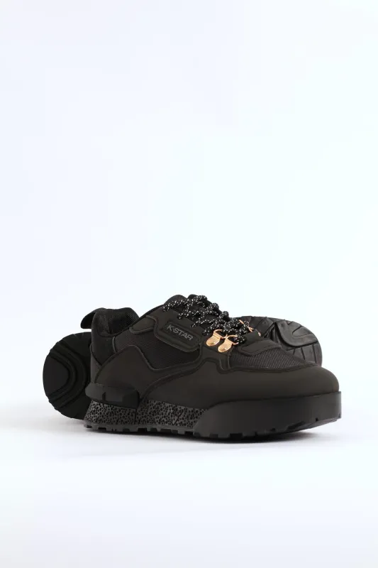 Spark Lace Up Fashion Trainer - Black sold by Edgars