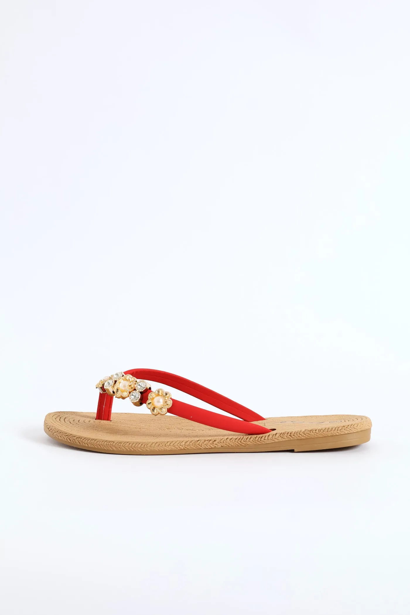 Diamante Trm Thong Sandal - Red sold by Edgars product image thumbnail 3