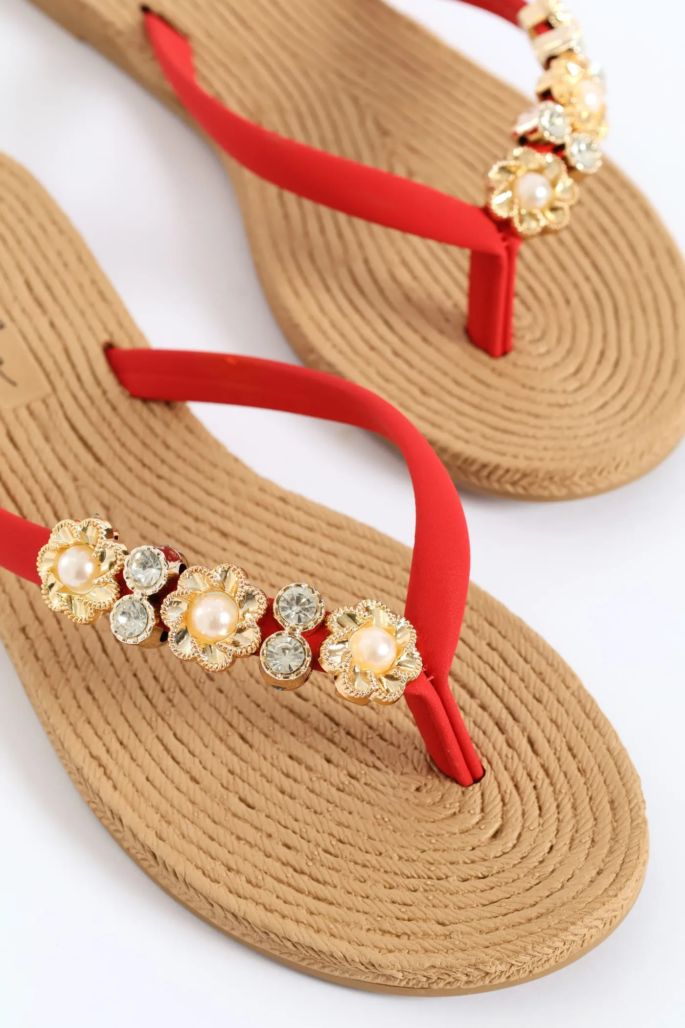Diamante Trm Thong Sandal - Red sold by Edgars product image thumbnail 2