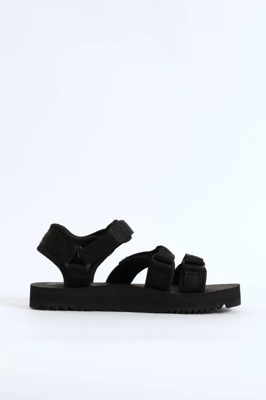 Fisher Multi Strap Sandal - Black sold by Edgars