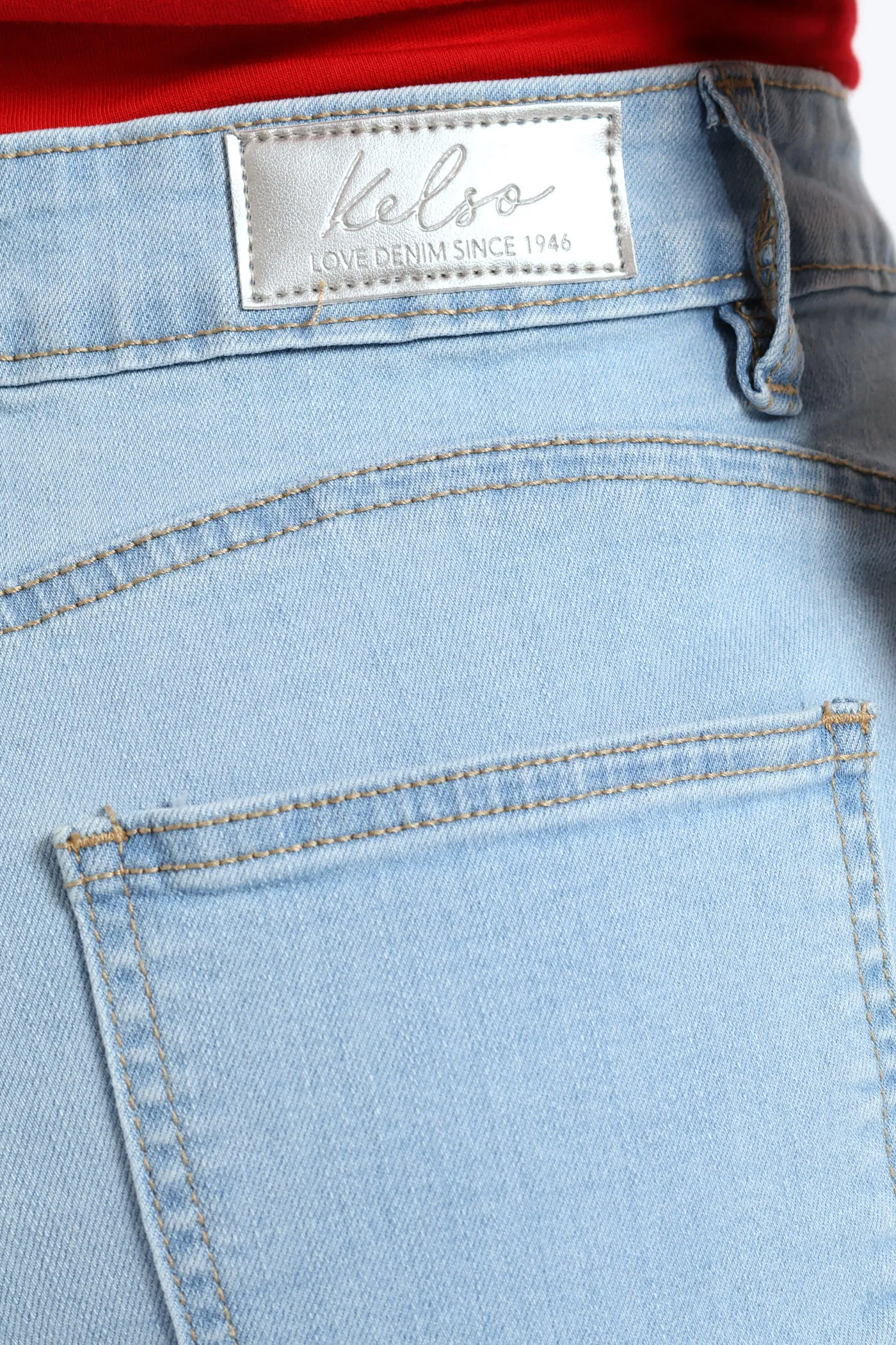 Classic Roll Hem Mid Thigh Supersoft Denim Short - Bleach sold by Edgars product image thumbnail 3