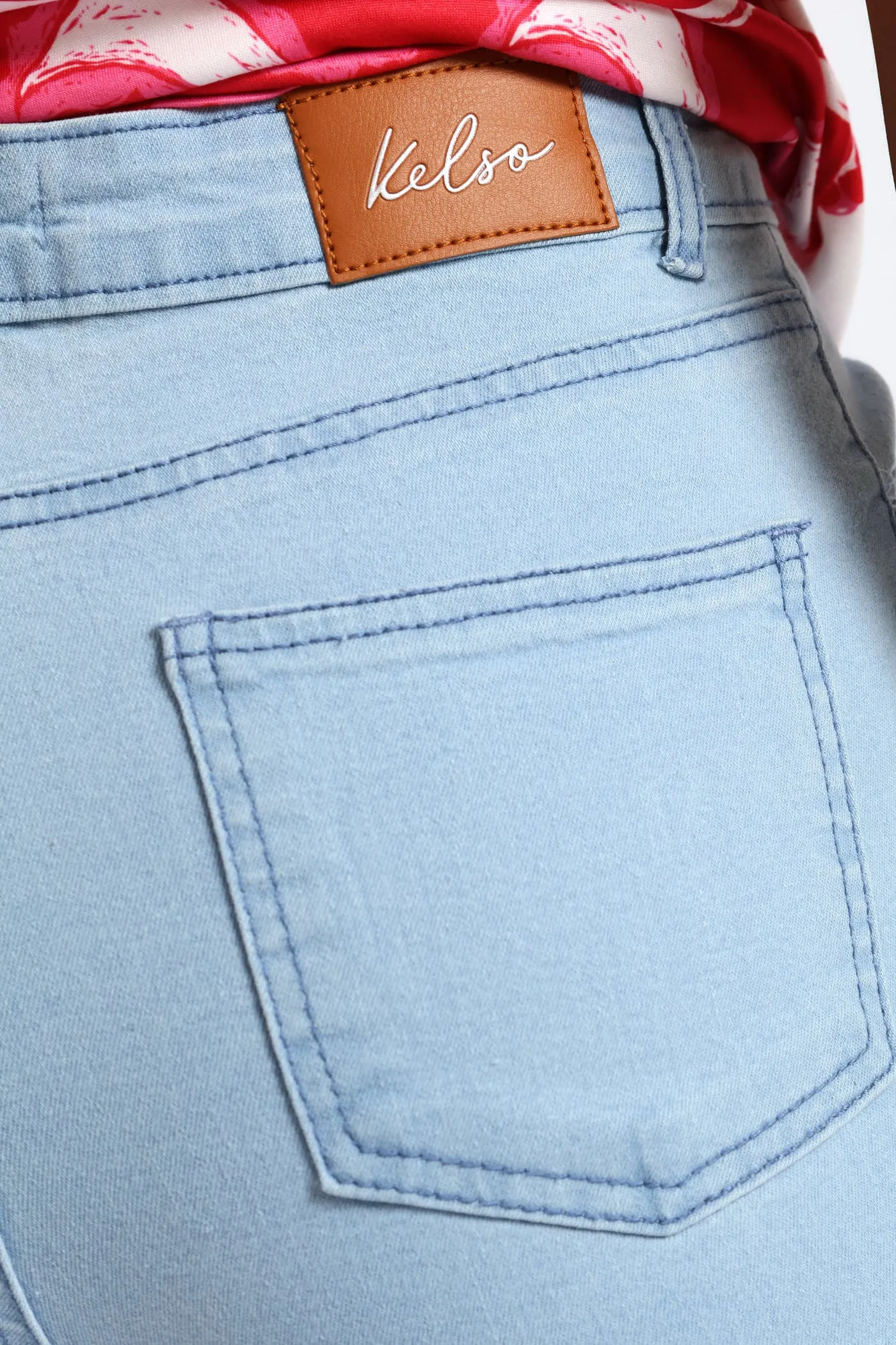 Pinch Seam Denim Capri Shorts - Bleach sold by Edgars product image thumbnail 5