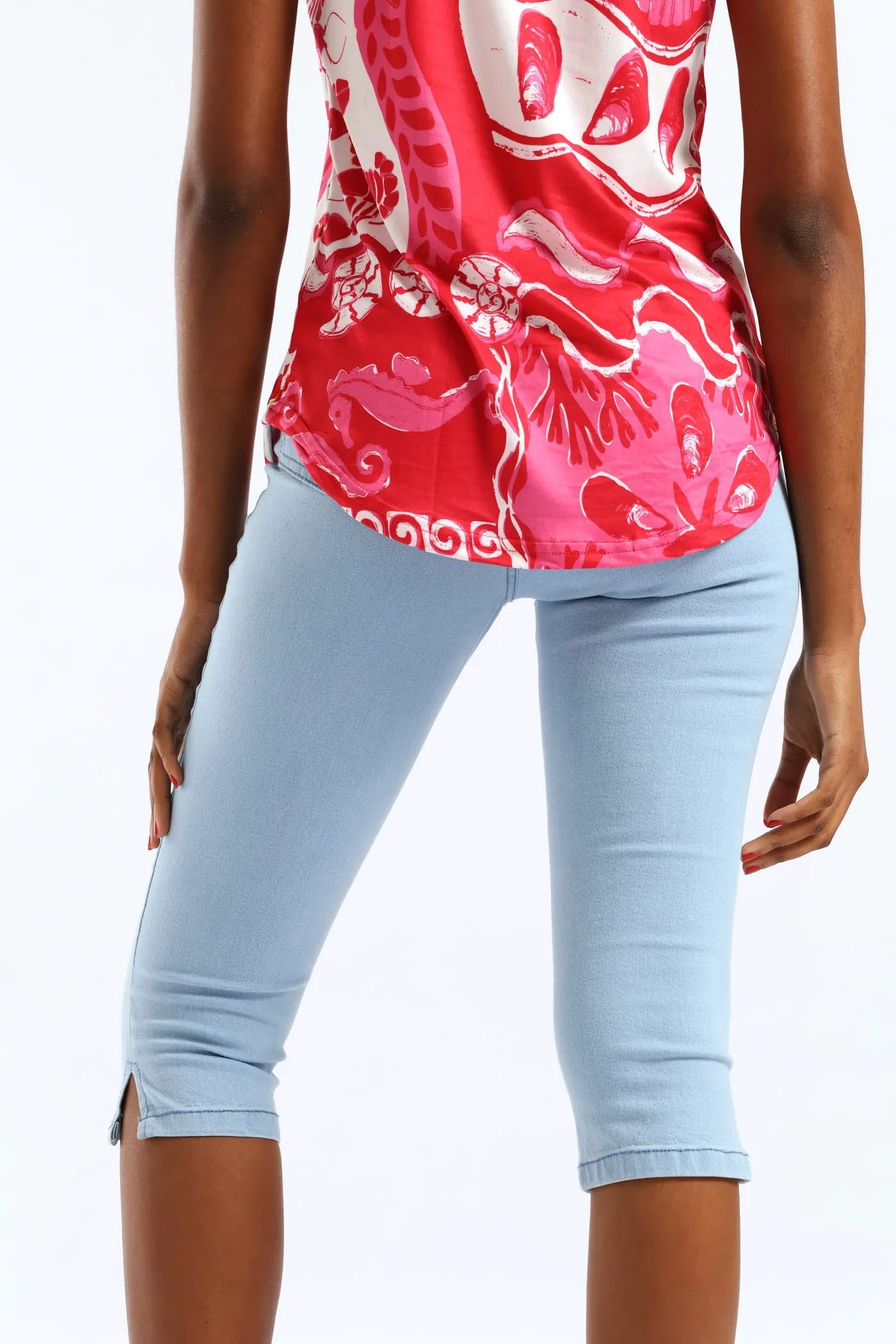 Pinch Seam Denim Capri Shorts - Bleach sold by Edgars product image thumbnail 4