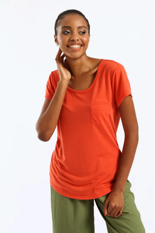 Plain Pocket Tee - Paprika sold by Edgars