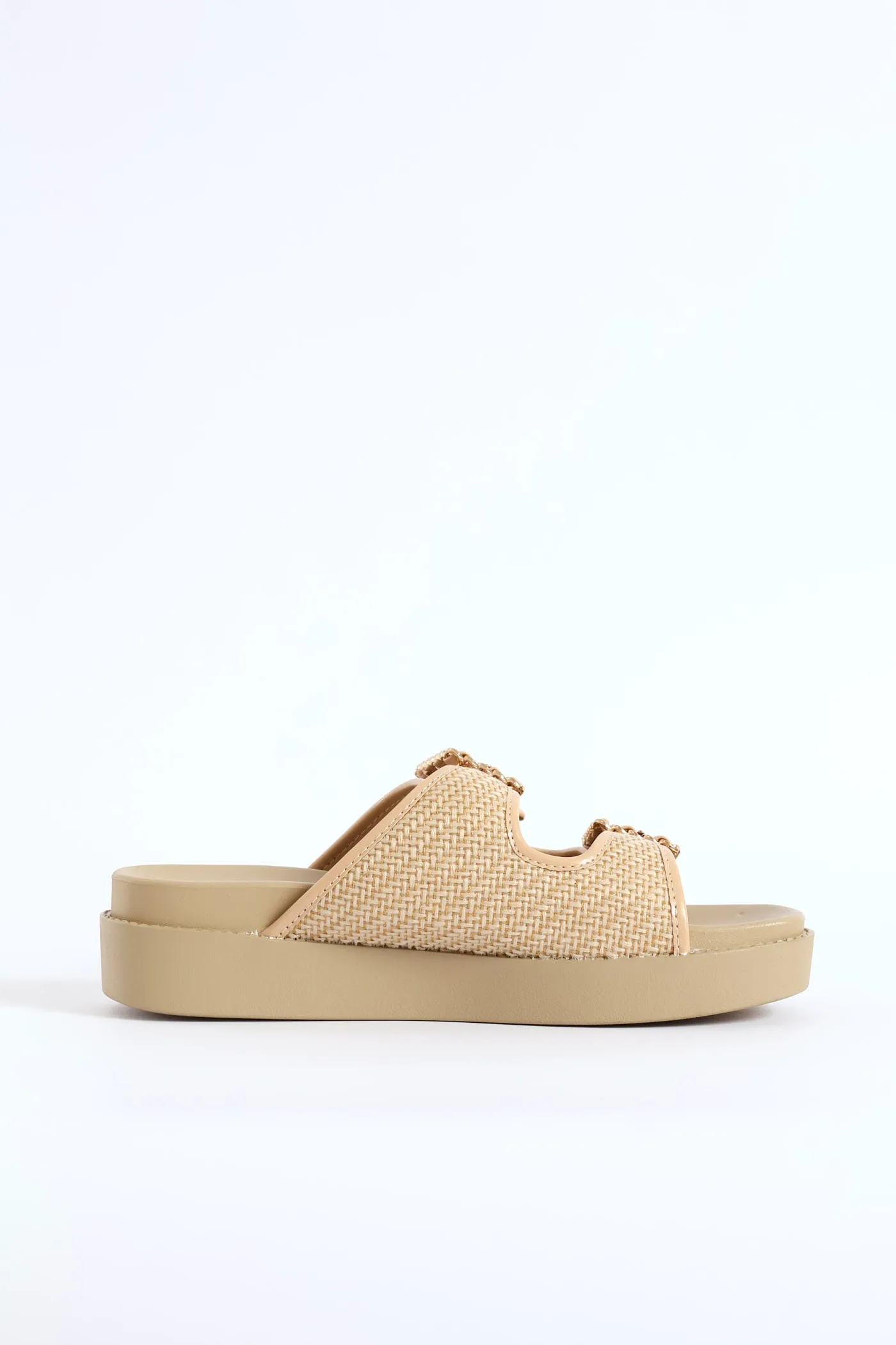Raffia Double Band Mule On Comfort Outsole - Natural sold by Edgars product image thumbnail 3
