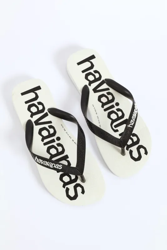 Top Logo Mania 2 Flip Flop - White/Black sold by Edgars