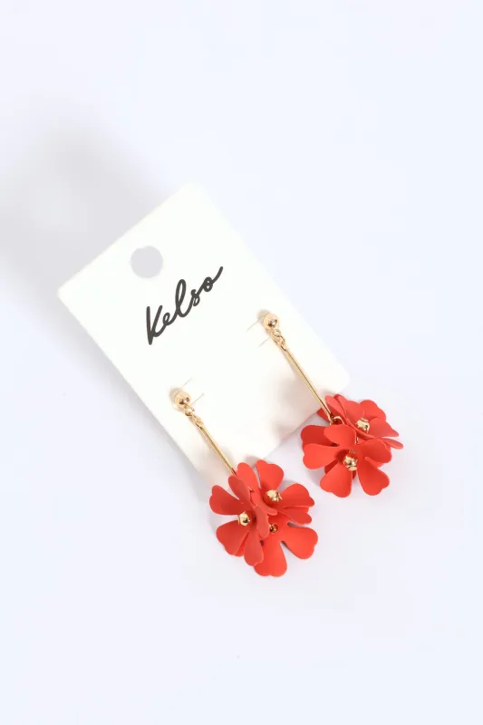 3 Petal Drop Earrings - Gold sold by Edgars