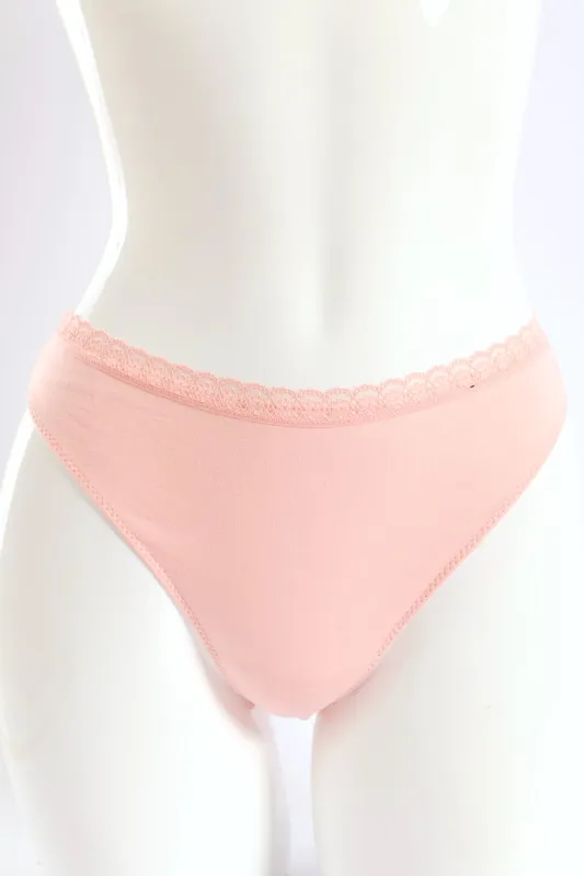 3 Pack Cotton Thong Panties - Powder Pink/Cream Melange/Navy made by Edgars