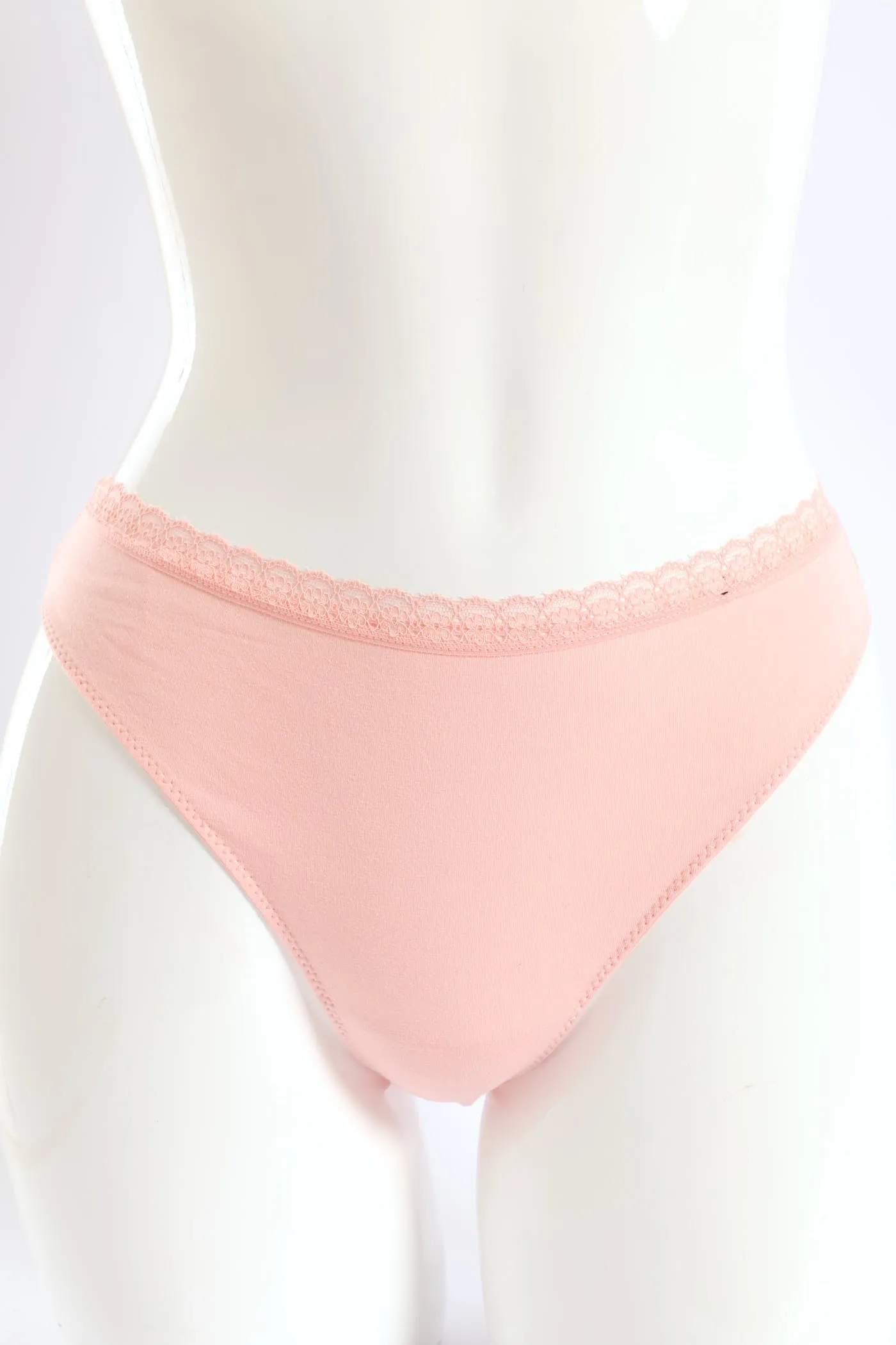 3 Pack Cotton Thong Panties - Powder Pink/Cream Melange/Navy sold by Edgars