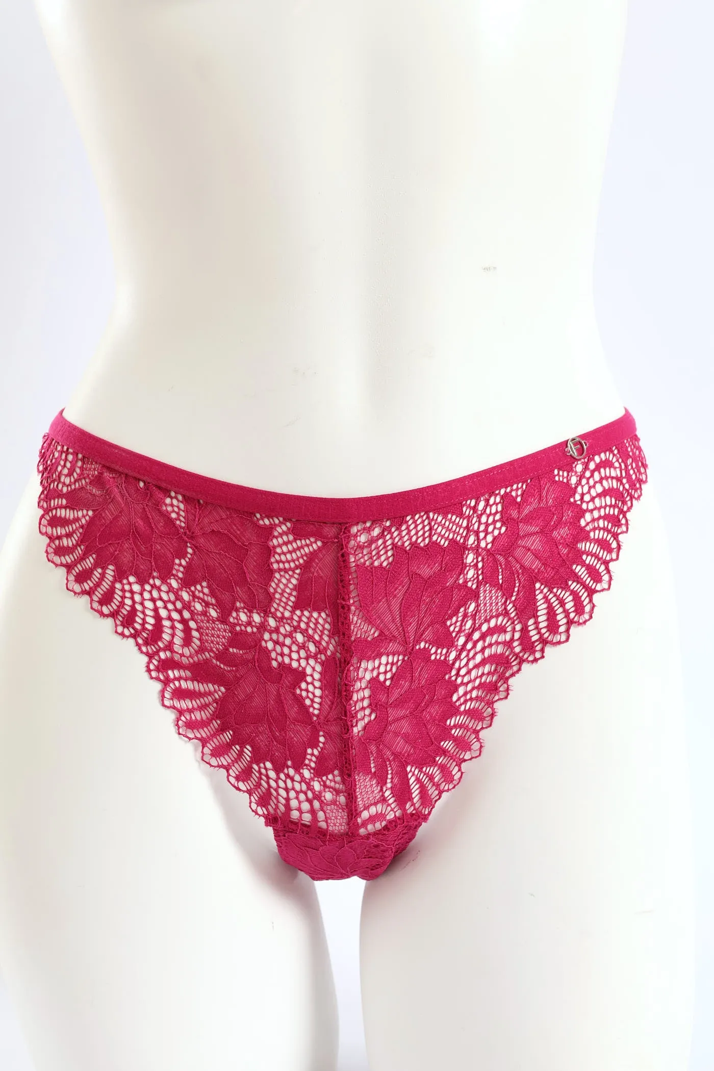 3 Pack Galloon Lace Brazilian Panties - Raspberry/Maroon/Chai Melange sold by Edgars