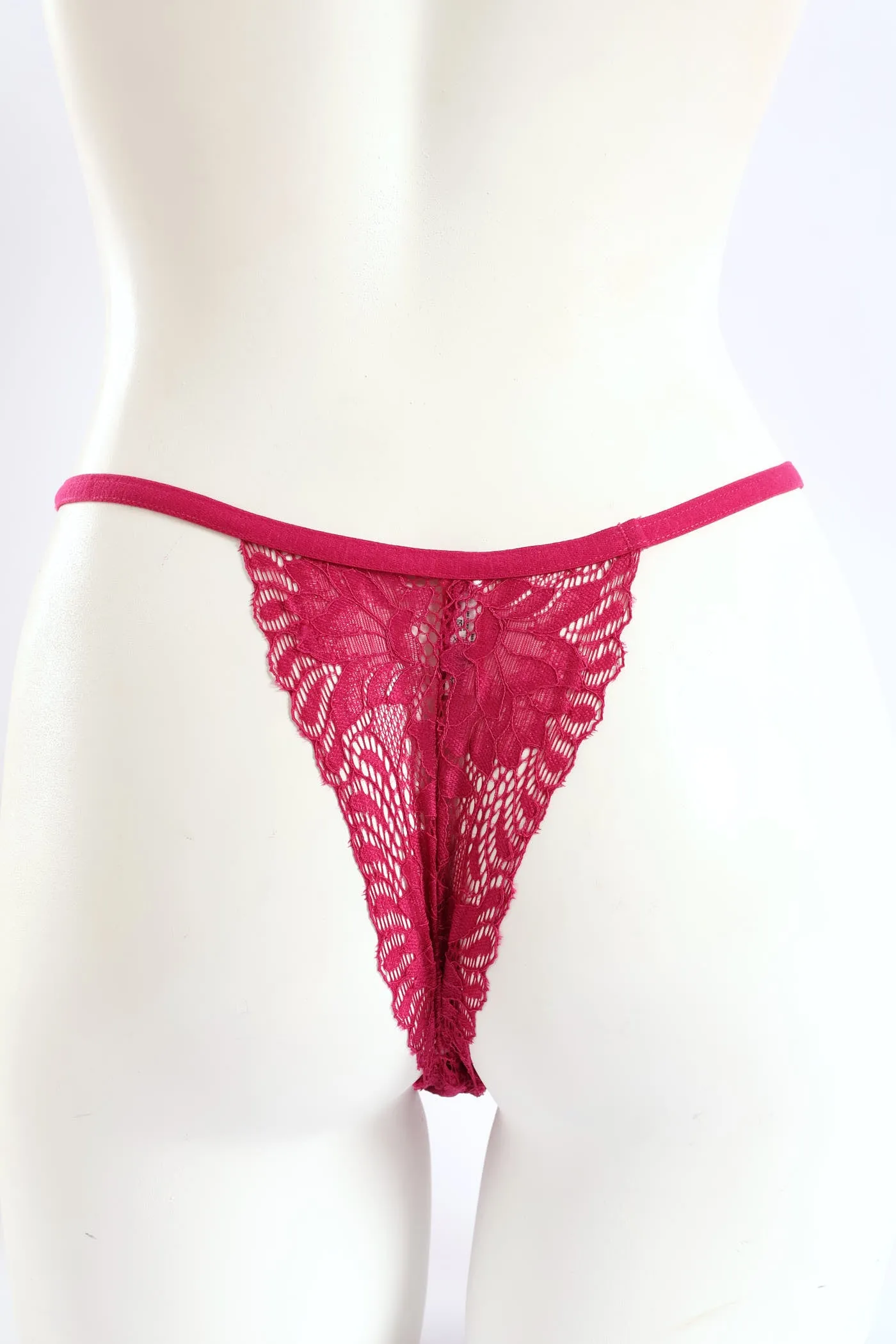 3 Pack Galloon Lace Brazilian Panties - Raspberry/Maroon/Chai Melange sold by Edgars product image thumbnail 2