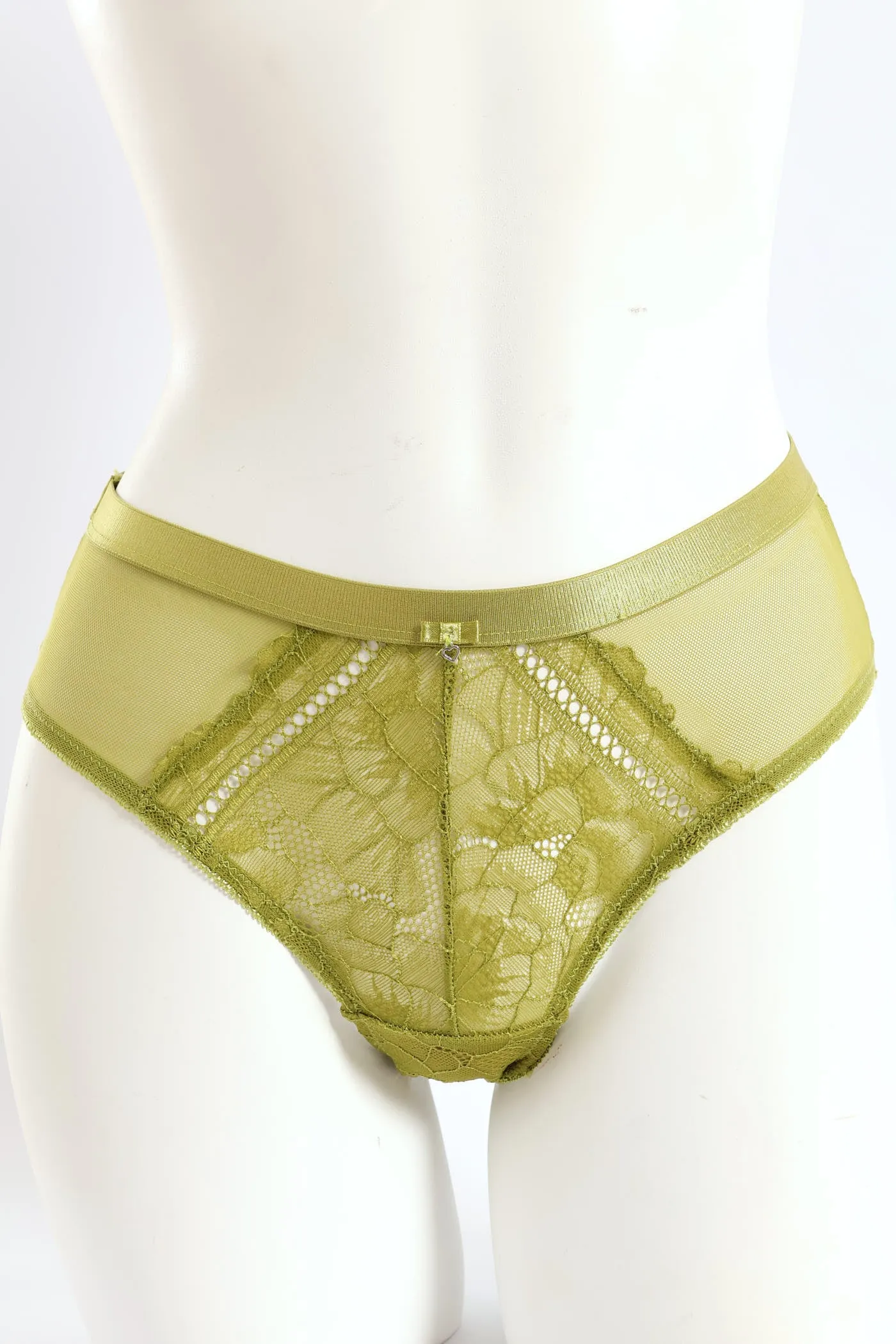 Shimmer Waistband Full Lace Boyleg Panty - Sage sold by Edgars
