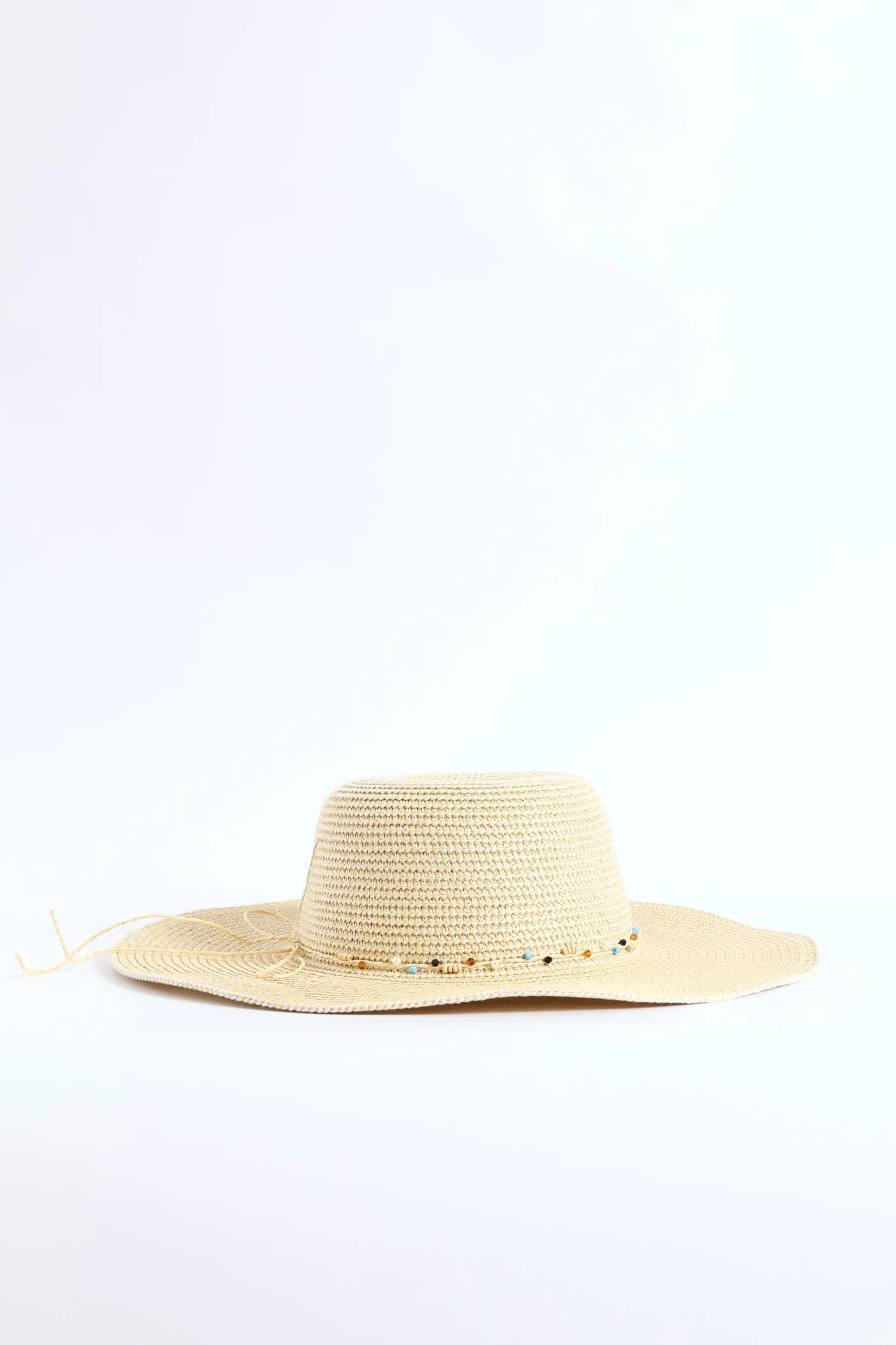 Bead Trim Sunhat - Cream sold by Edgars