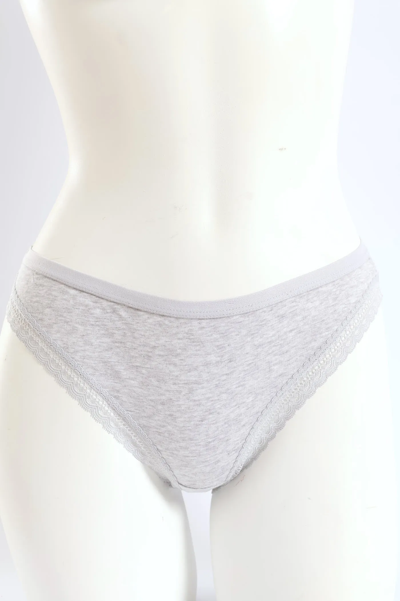 3 Pack Cotton Brazilian Panties - Grey Melange/White/Black sold by Edgars product image thumbnail 3