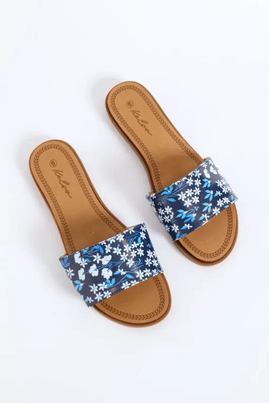 Floral Summer Sandal - Blue sold by Edgars
