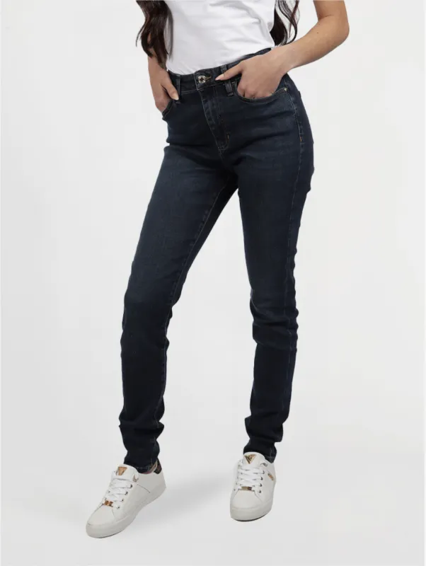 1981 High Rise Skinny Denim - Dark Wash Ink made by Guess