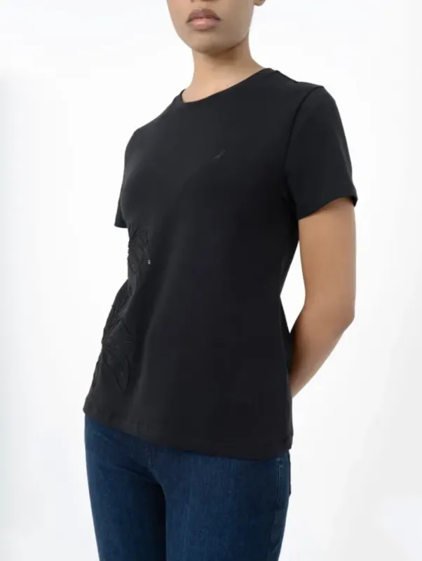 Bella Embroidered T-Shirt - Black sold by Edgars