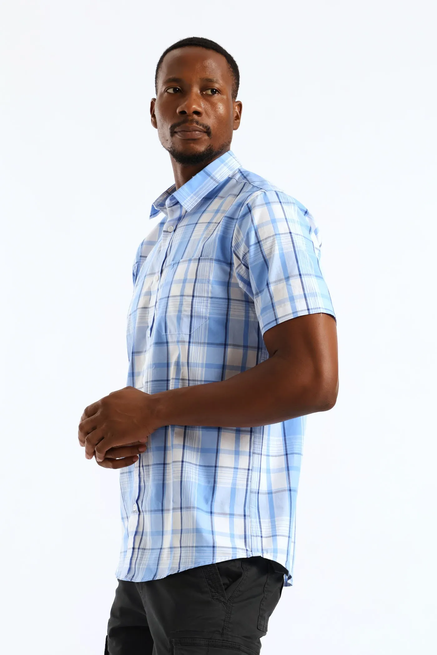 Check Button Down Shirt - Light Blue/White sold by Edgars product image thumbnail 4