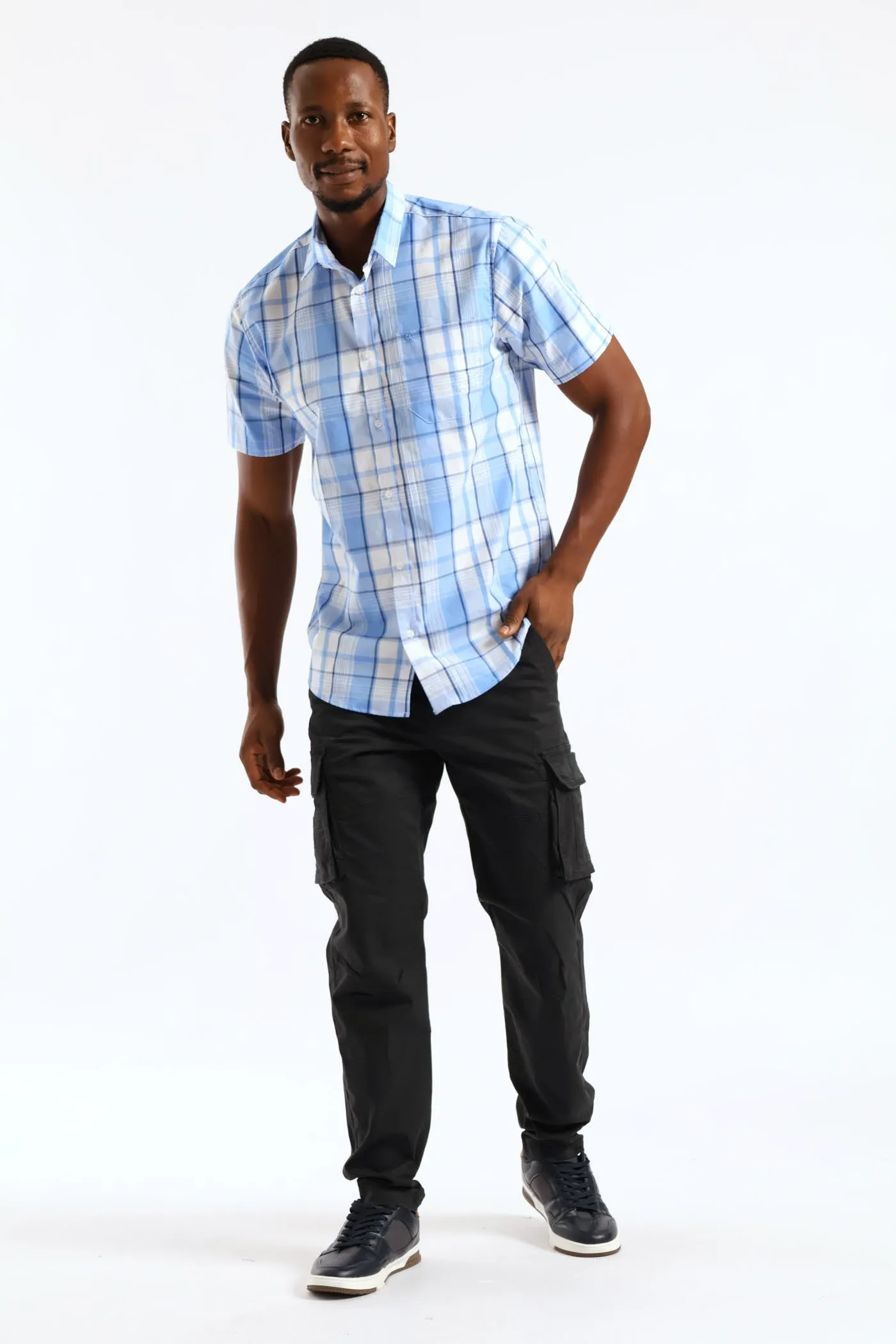 Check Button Down Shirt - Light Blue/White sold by Edgars product image thumbnail 3