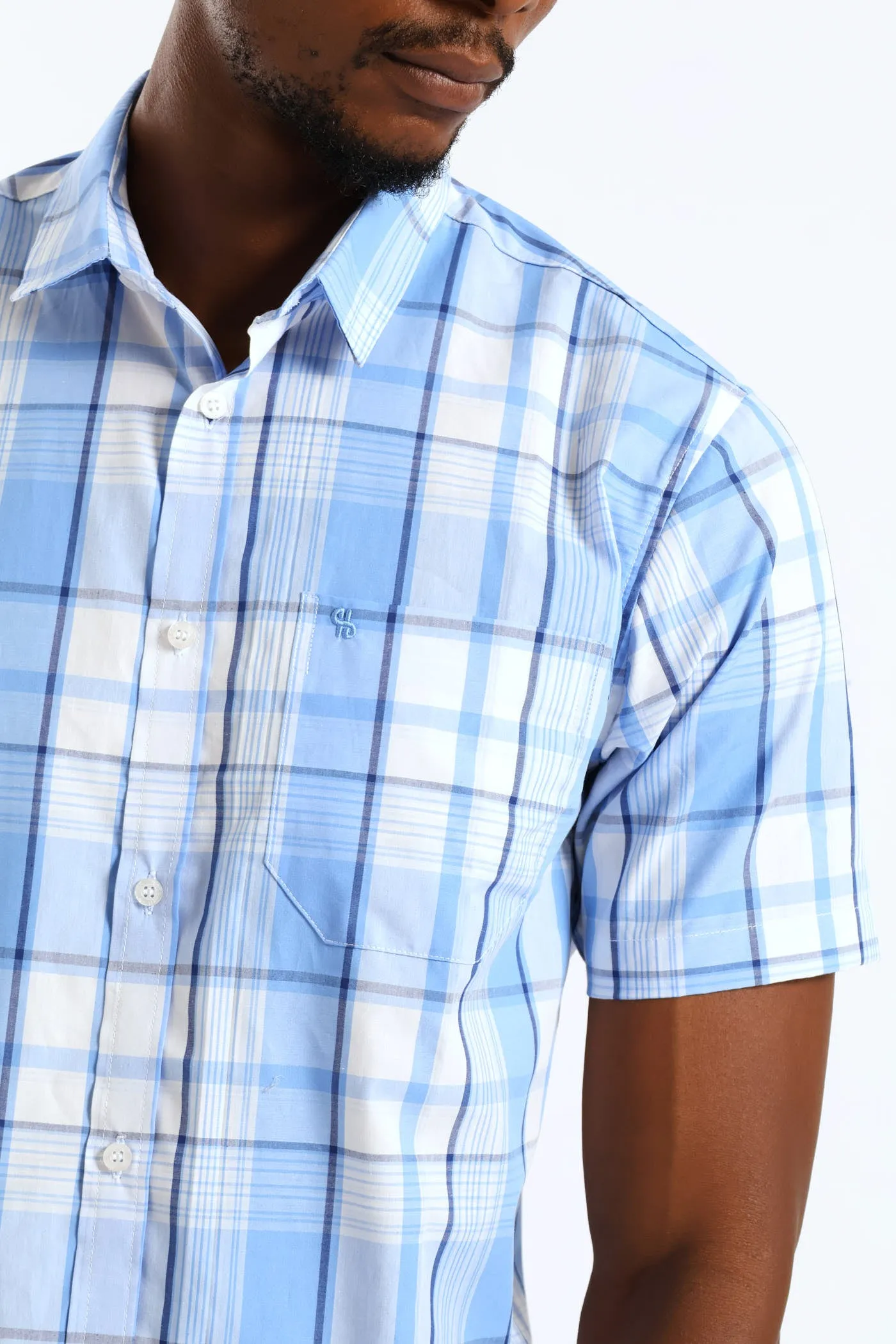 Check Button Down Shirt - Light Blue/White sold by Edgars product image thumbnail 2