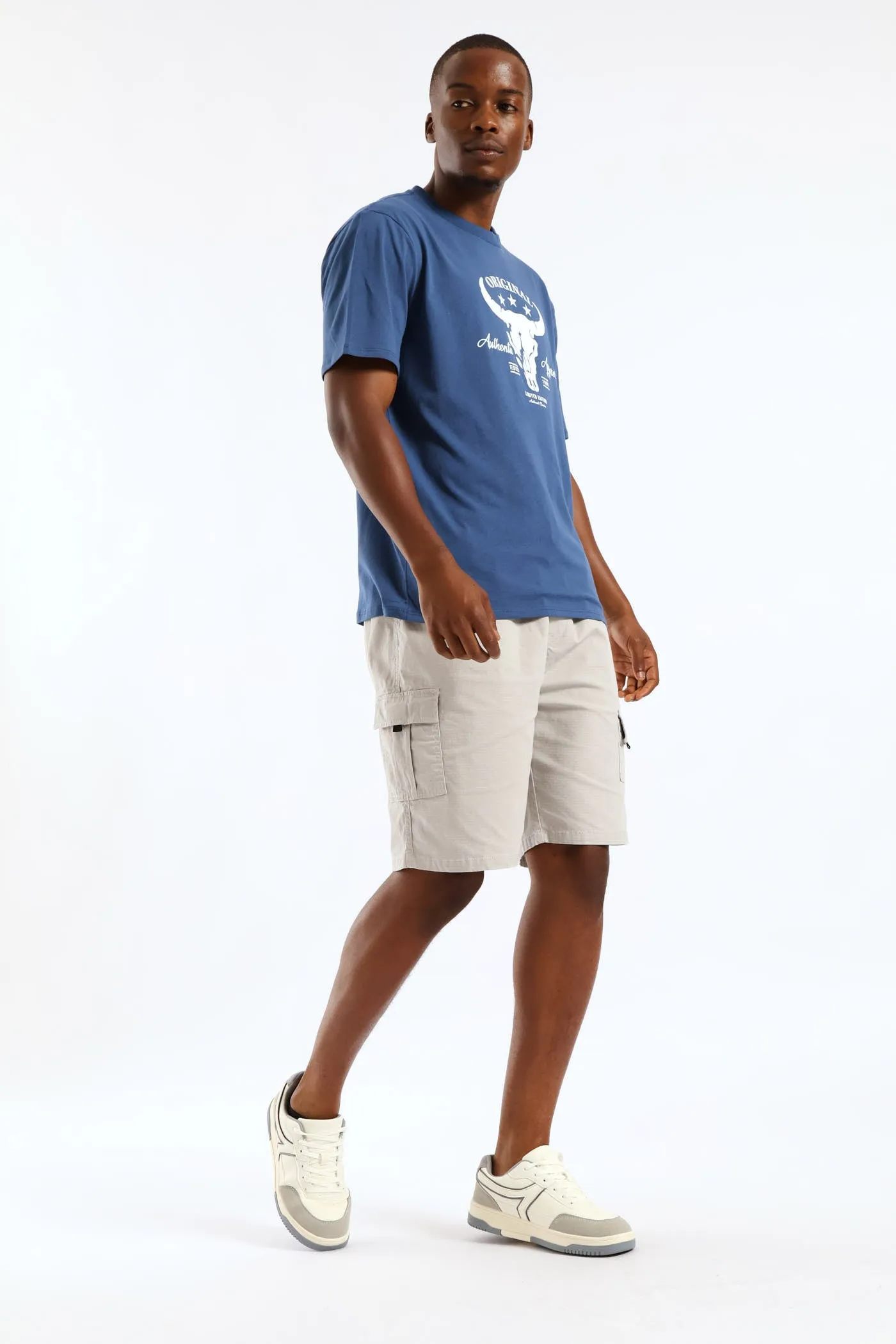 Basic Print Tee - Blue sold by Edgars