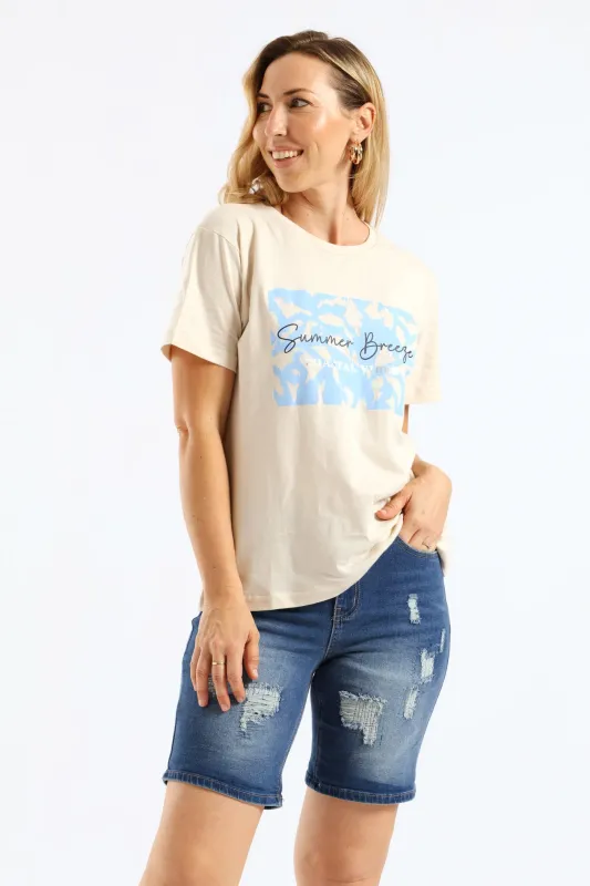 Wild & Free Coastal Tee - Sand sold by Edgars