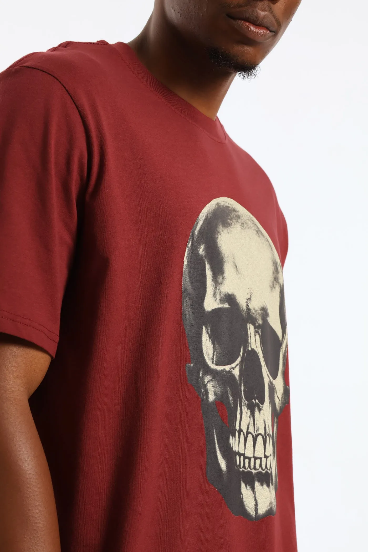 Skull Front Print Tee - Burgundy sold by Edgars product image thumbnail 5