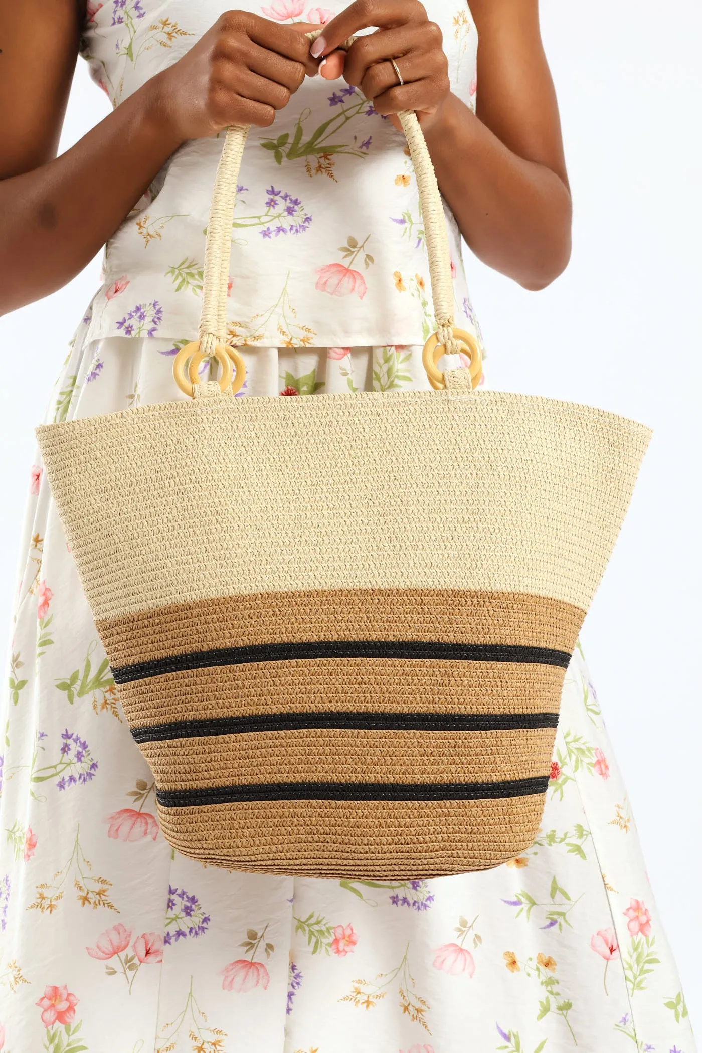 Stripe Straw Bag - Cream sold by Edgars product image thumbnail 3