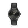 Drifter 42Mm Watch With 3 Hands Stainless Steel Case And Black Dial And Black Leather Strap sold by Edgars