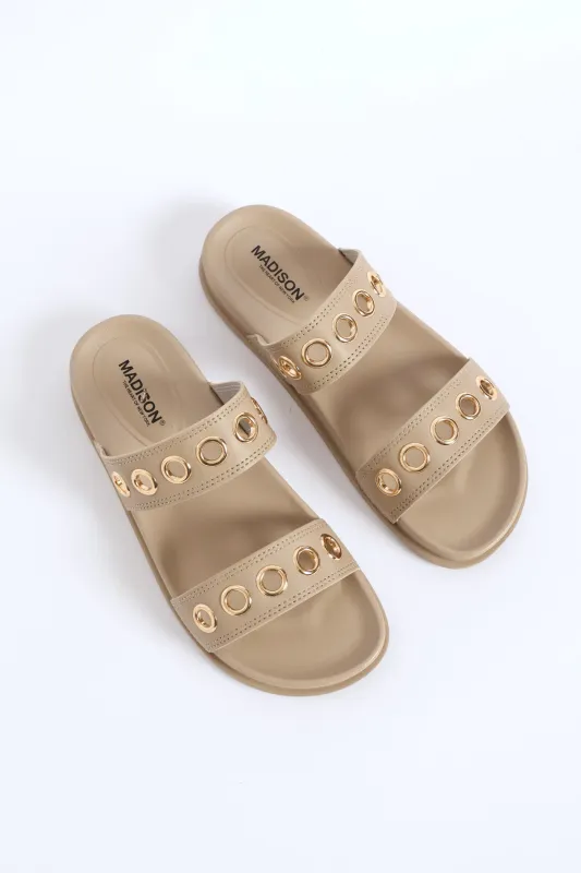 2 Strap Eyelet Sandal - Nude sold by Edgars