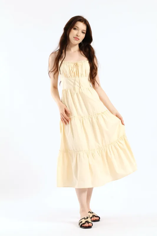 Sleeveless Fit & Flare Midi Dress - Sand sold by Edgars