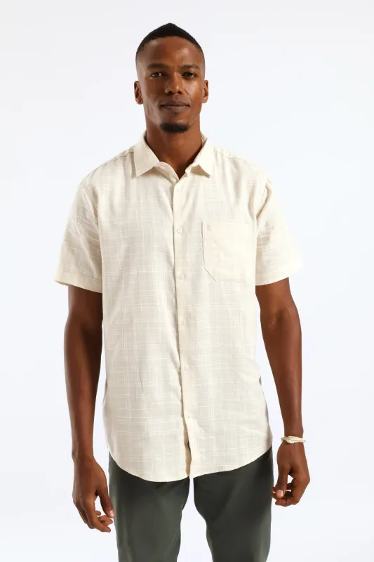 Self Check Regular Shirt - Light Stone sold by Edgars