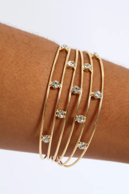 Diamante Multi Strand Cuff - Gold sold by Edgars