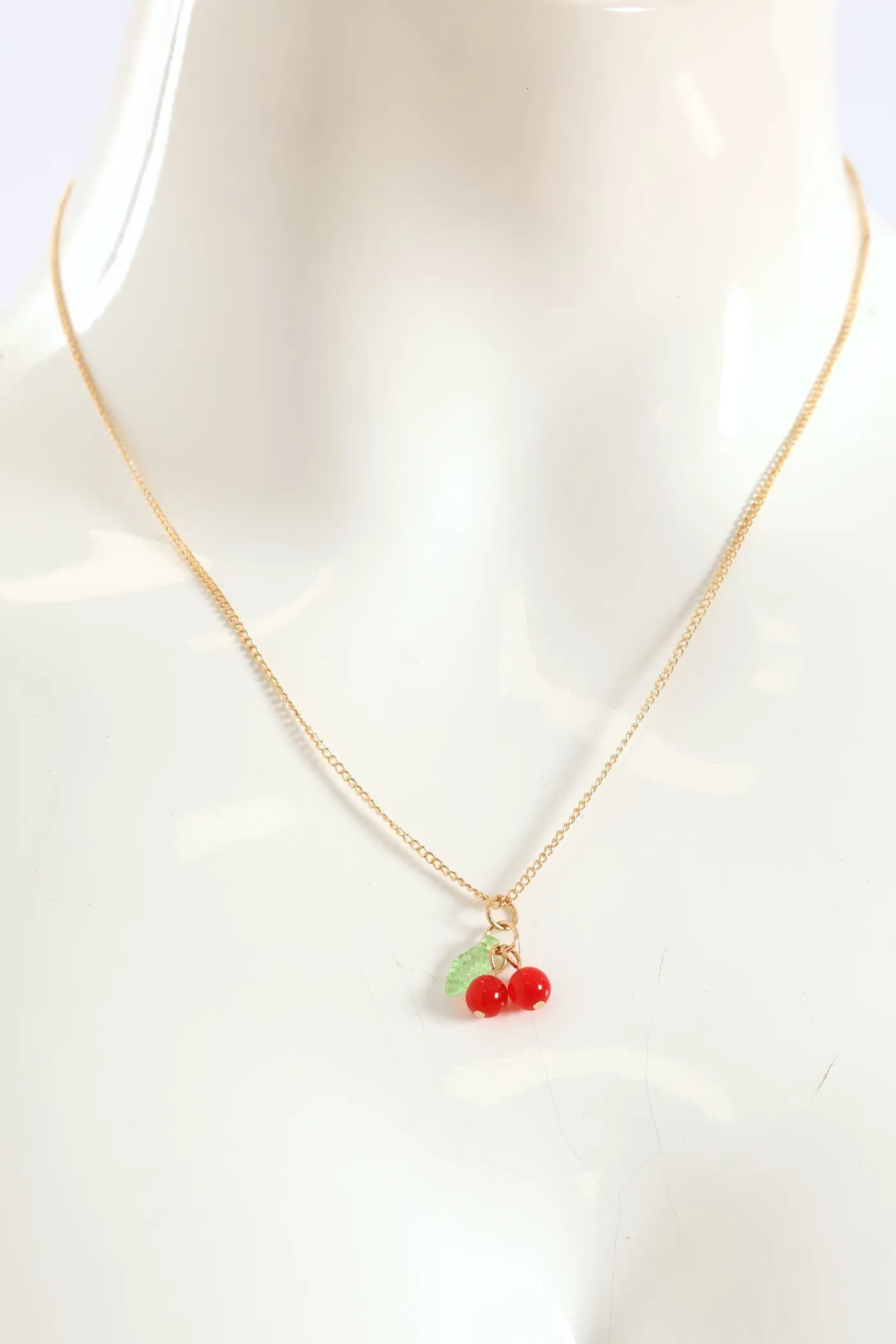 Cherry Earring & Necklace Pendant Set - Gold sold by Edgars