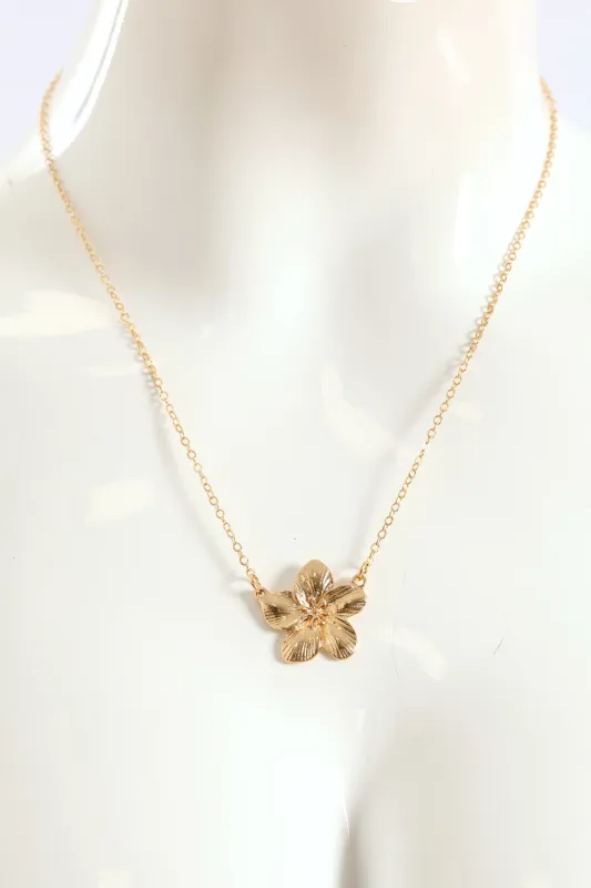 Floral Pendant Necklace - Gold sold by Edgars