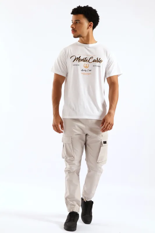 Monte Carlo Basic Print Tee - White sold by Edgars