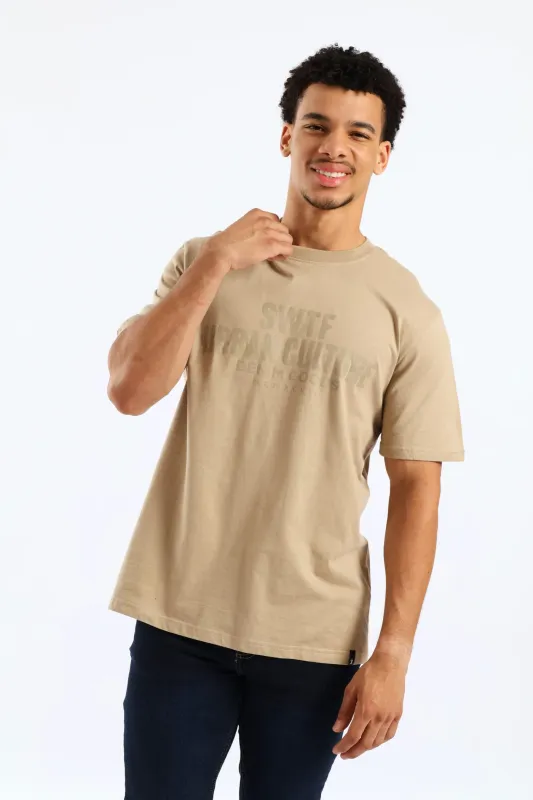 Swtf Uc Hd Shimmer Front Print Tee - Taupe sold by Edgars