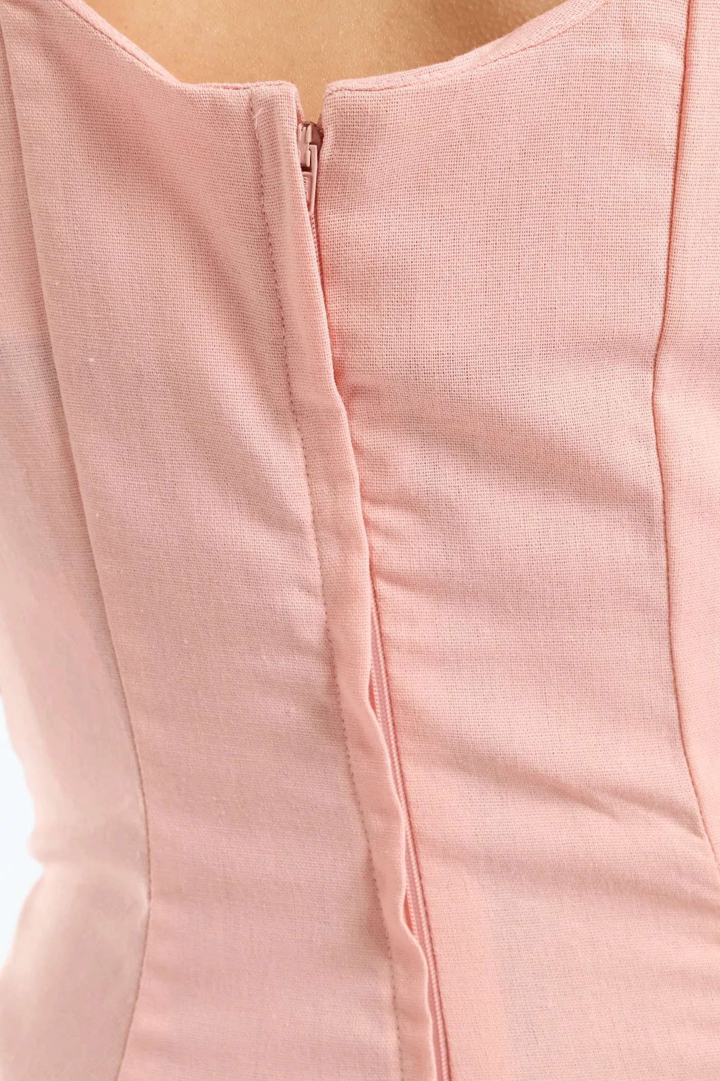 Panelled Fit & Flare Linen Midi Dress - Light Blush sold by Edgars product image thumbnail 5