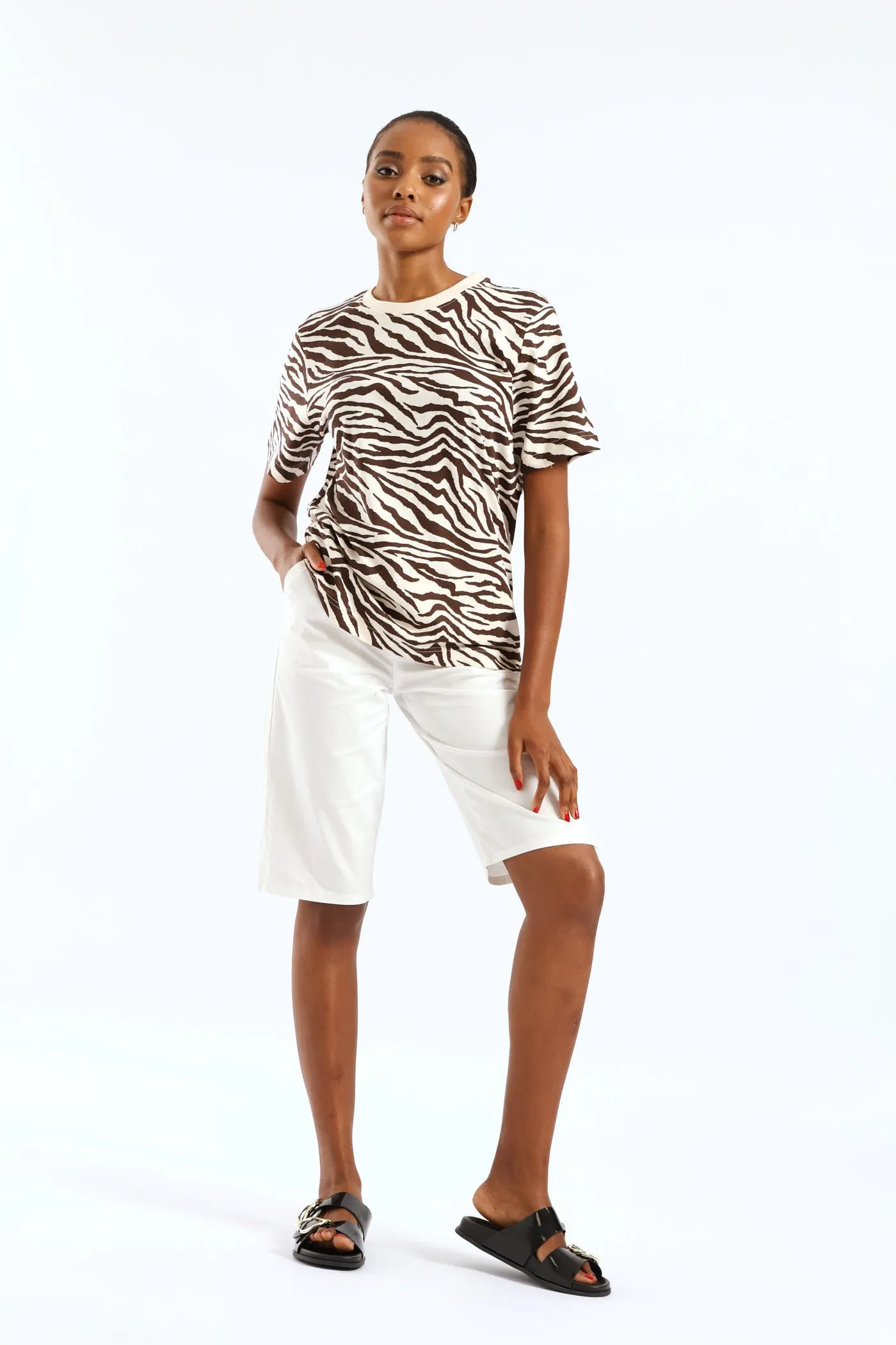 Zebra Print Boxy Tee - Dark Chocolate sold by Edgars product image thumbnail 4