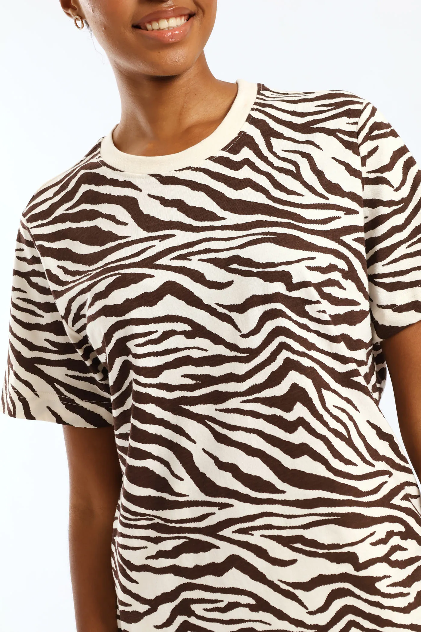 Zebra Print Boxy Tee - Dark Chocolate sold by Edgars product image thumbnail 2