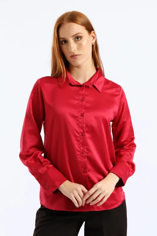 Satin Shirt - Cerise sold by Edgars