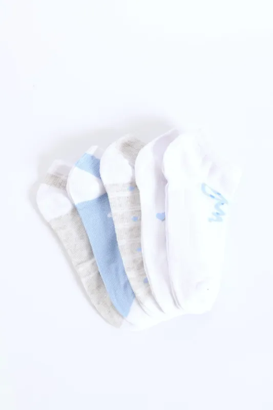 5 Pack Bows Low Cut Socks - Multi sold by Edgars