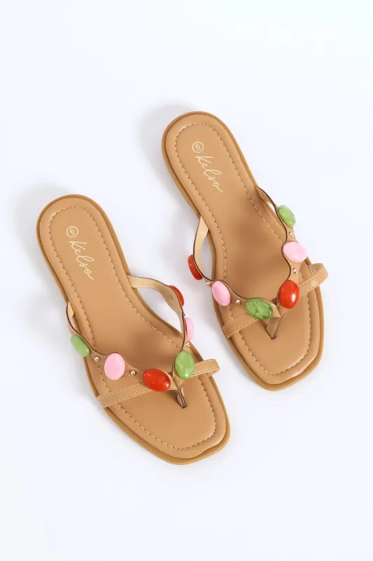 Beaded Thong Sandal - Multi sold by Edgars