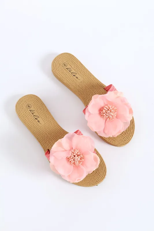 Floral Weave Single Band Mule Sandal - Pink sold by Edgars