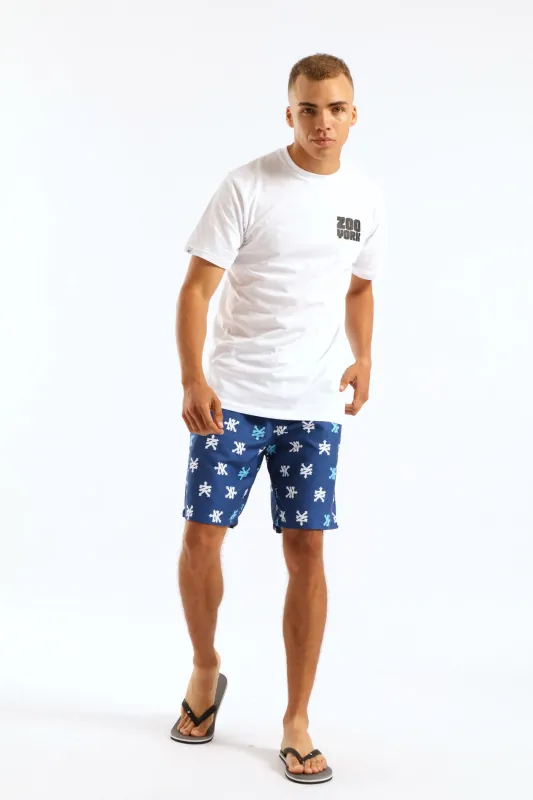 Multi Logo Swim Short - Navy sold by Edgars