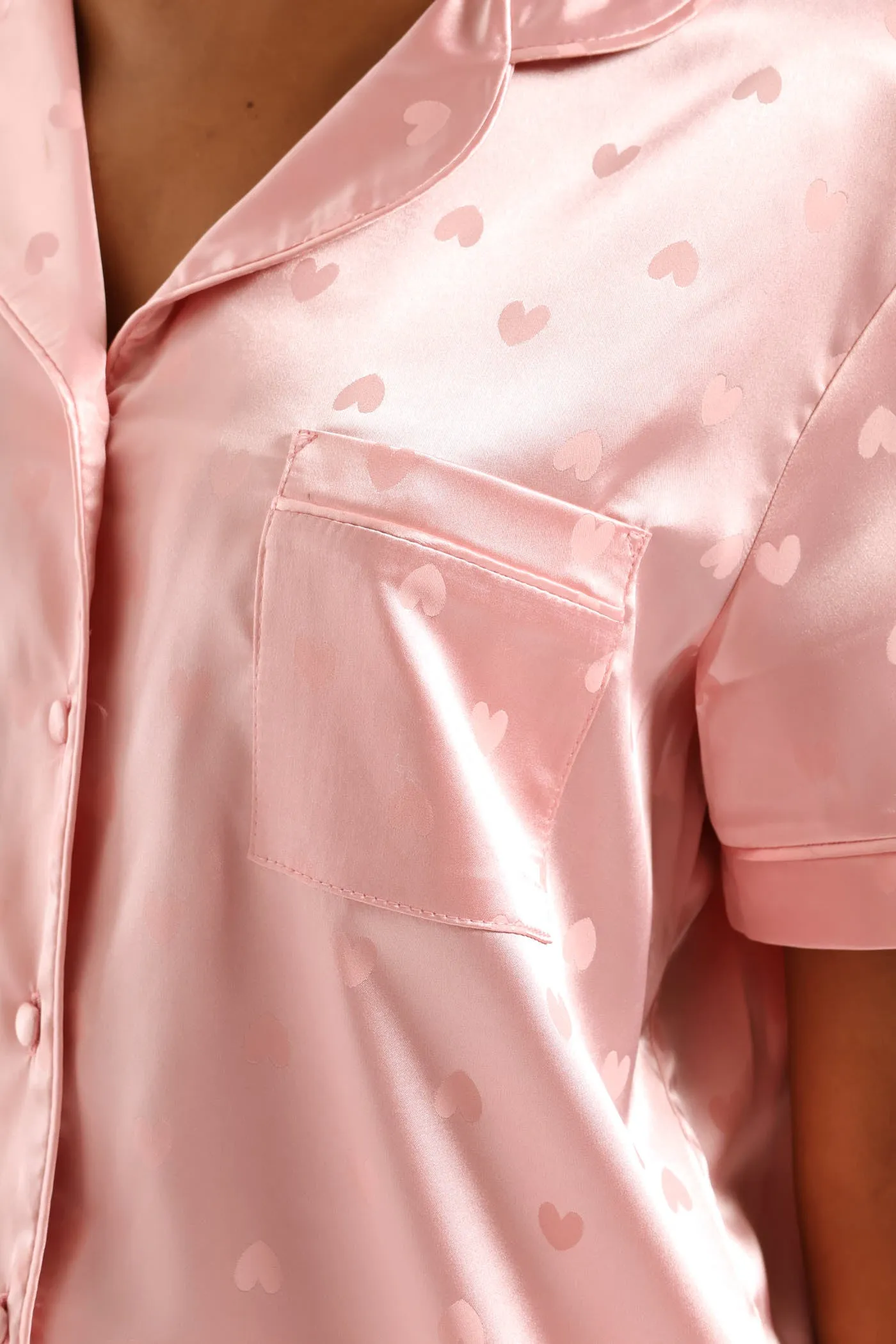 Satin Embossed Button Through & Short Set - Pink sold by Edgars product image thumbnail 5