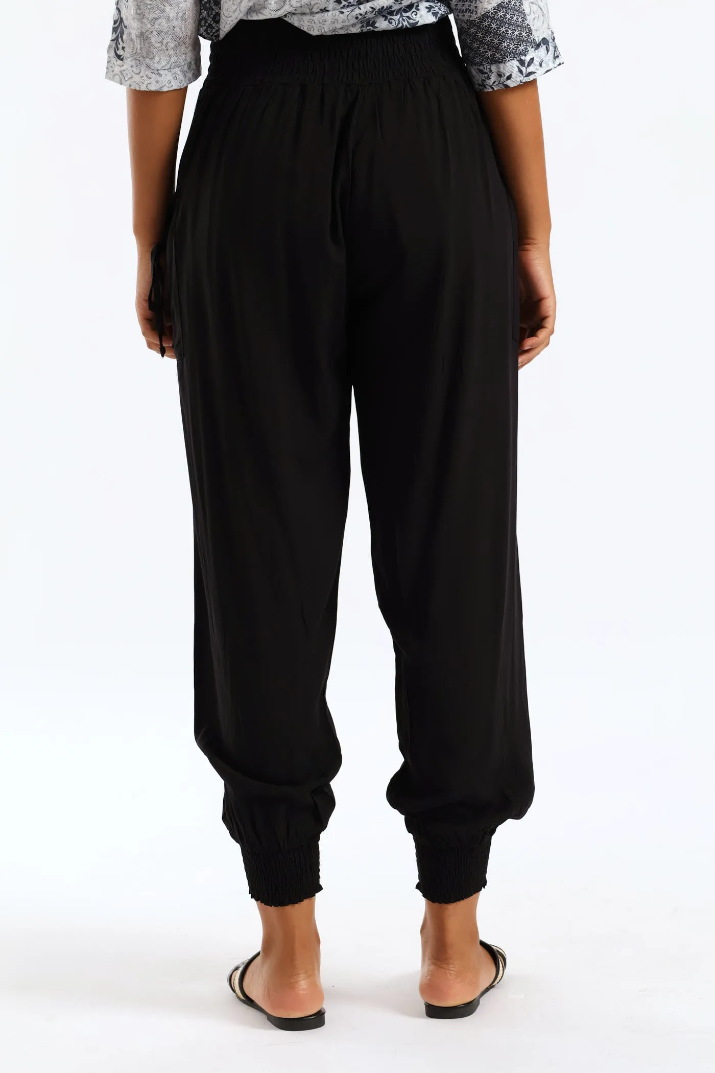 Tie Front Elasticated Harem Pant - Black sold by Edgars product image thumbnail 4