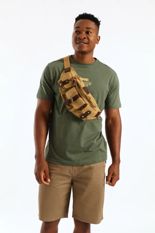 Canvas Crossbody Bag - Brown sold by Edgars